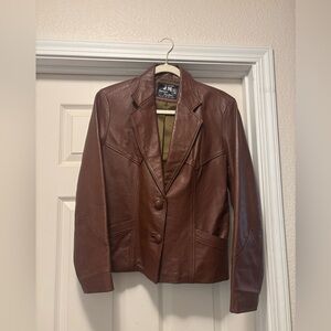 Vintage JM Brown Leather Blazer